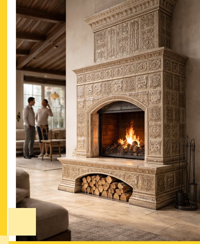 Купить изразцовый камин в Волгограде от 259775 р. | ЭриданВлг