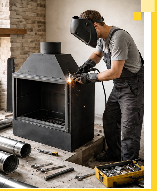 Продажа и установка металлических каминов в Волгограде под ключ