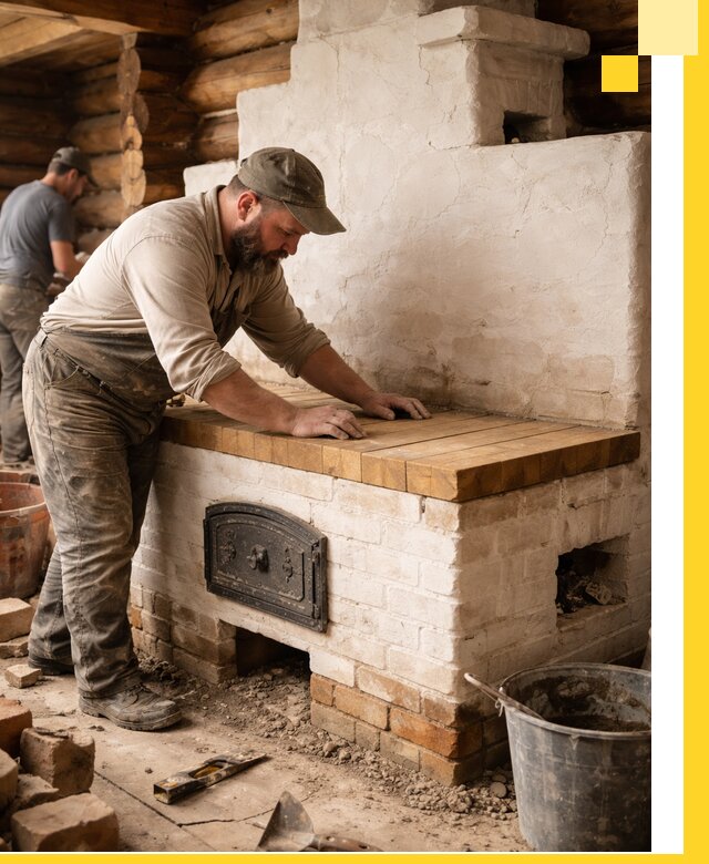 Проектирование и установка русской печи с лежанкой в Волгограде