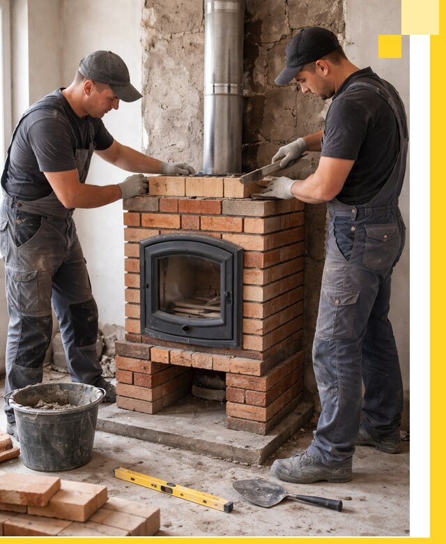 Монтаж печи камина под ключ в Волгограде с гарантией и пусконаладкой