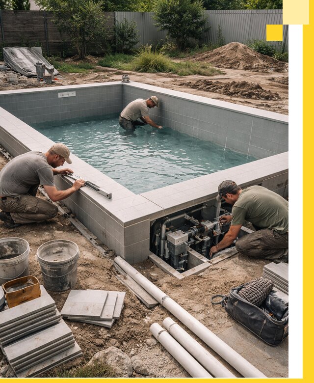 Строительство и монтаж бассейнов для дачи под ключ в Волгограде