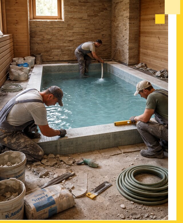 Проектирование и строительство бассейнов для бани в Волгограде