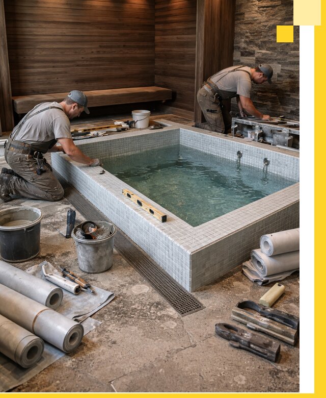 Установка и строительство бассейнов для сауны в Волгограде