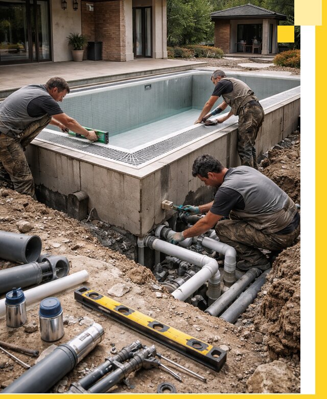 Строительство переливных бассейнов в Волгограде под ключ