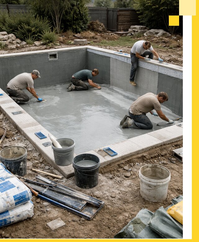 Изготовление и монтаж чаши бассейна под ключ в Волгограде