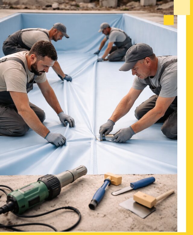 ПВХ пленка для бассейнов с монтажом и гарантией в Волгограде