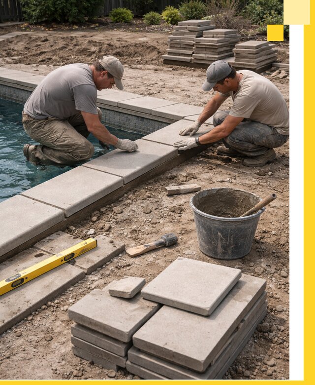 Установка и изготовление копингового камня для бассейнов в Волгограде