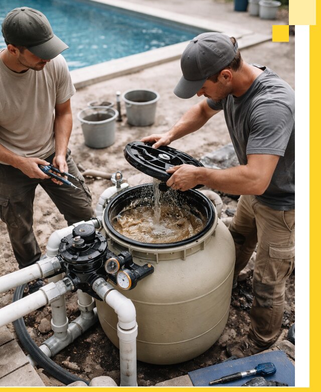 Установка и обслуживание песочных фильтров для бассейнов в Волгограде