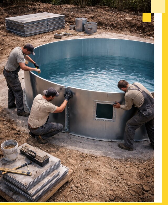 Круглые бассейны под ключ в Волгограде проектирование и монтаж