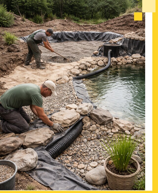 Строительство природных бассейнов и озер в Волгограде под ключ