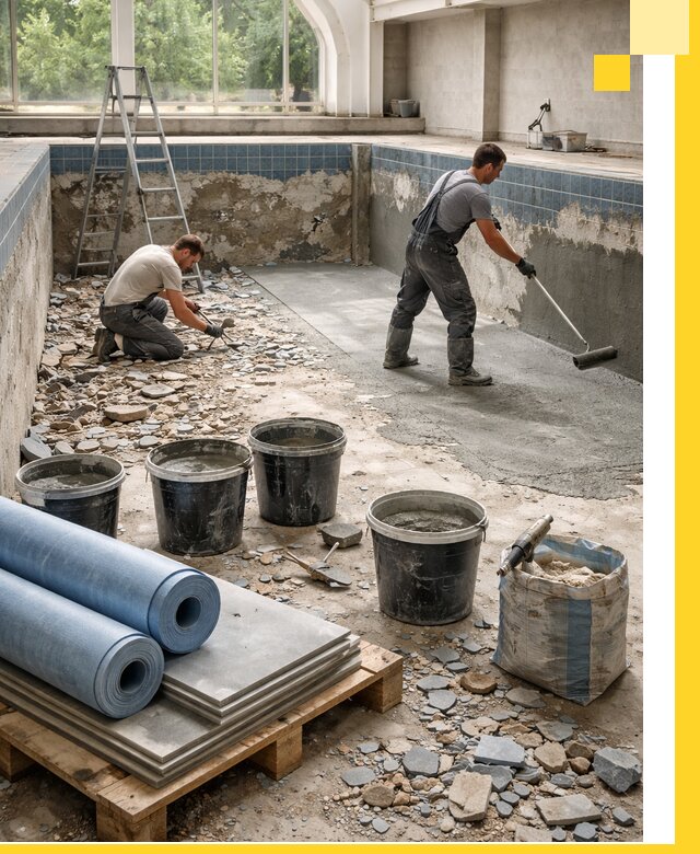 Реконструкция бассейнов в Волгограде: ремонт, гидроизоляция