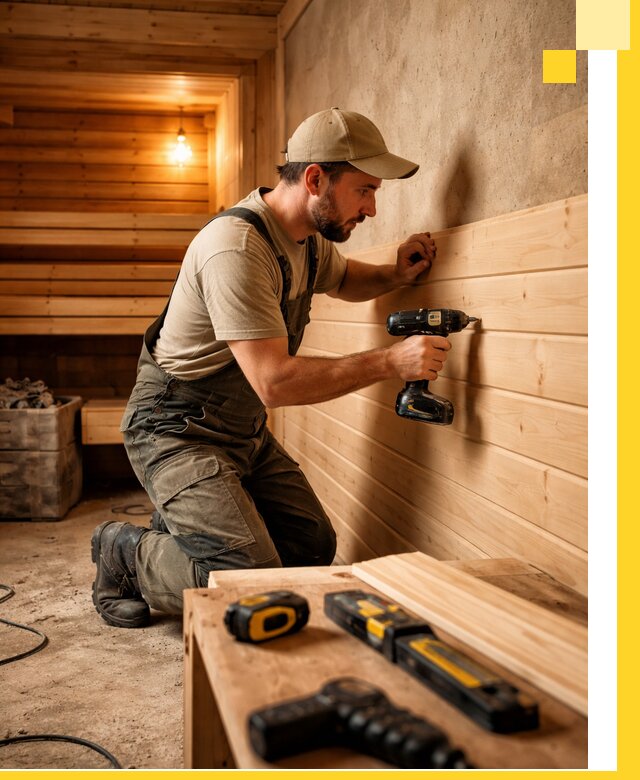 Профессиональная внутренняя отделка бани в Волгограде под ключ