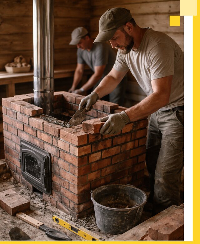 Кирпичные печи для бани под ключ в Волгограде, проект и монтаж