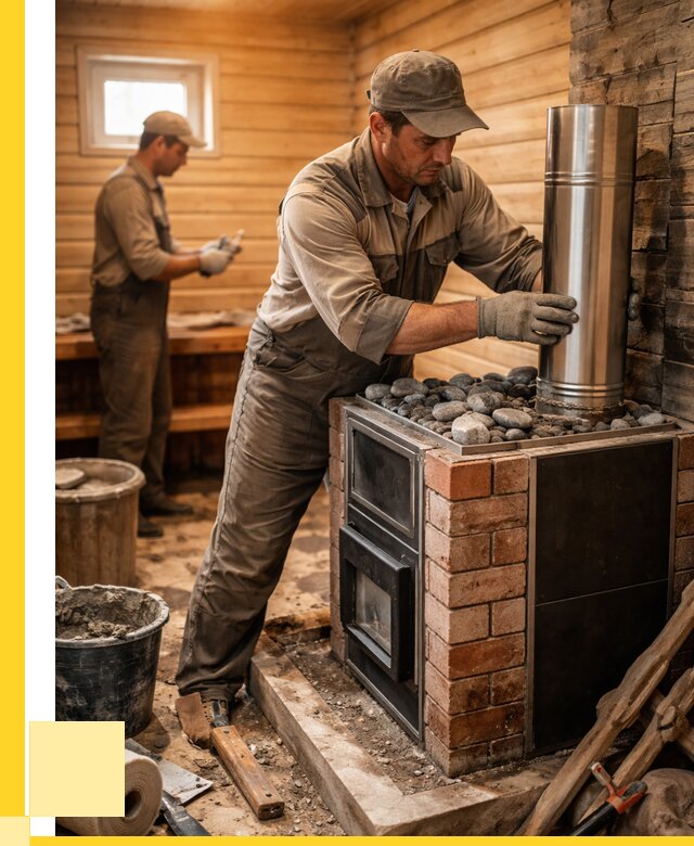 Монтаж печи в бане под ключ в Волгограде от 20782 р. | ЭриданВлг