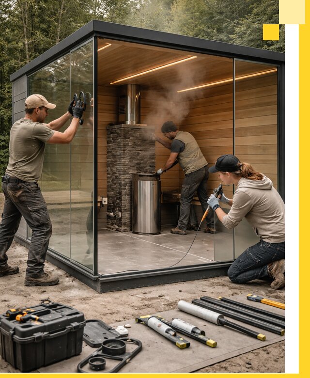 Проектирование и строительство стеклянных бань в Волгограде