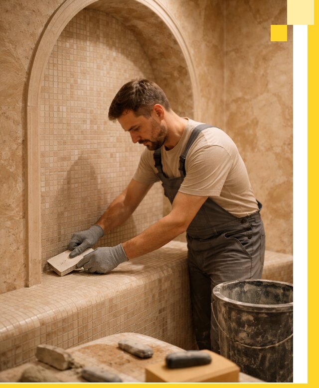 Профессиональная отделка хамамов с мозаикой под ключ в Волгограде