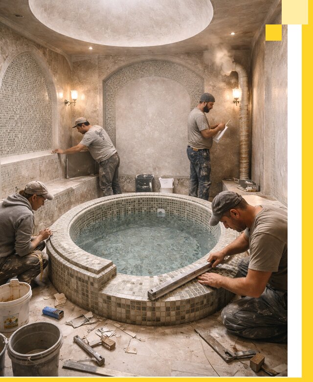 Профессиональное строительство хамама с бассейном в Волгограде под ключ